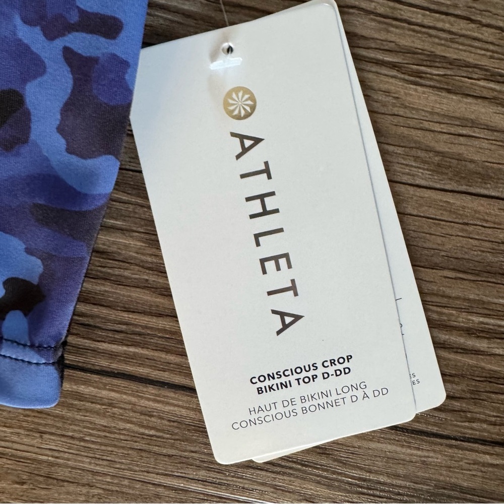 NWT Athleta Camo Conscious CropBikini Top D-DD Freestyle Bottom Swimsuit Size XS - Picture 4 of 5